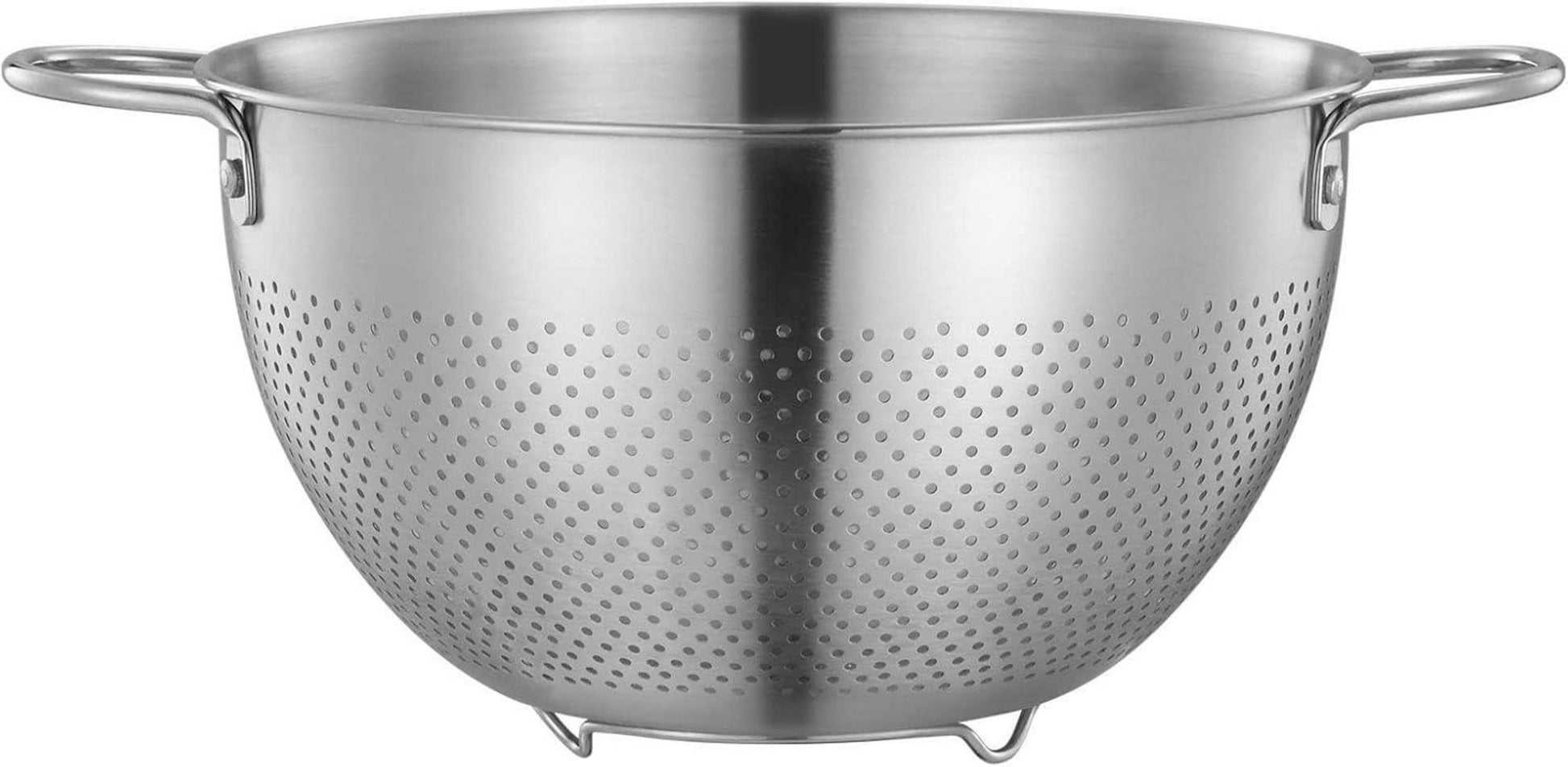 Seiher Edelstahl 24cm mit 2 Griffen und Standfüßen - Nudelsieb