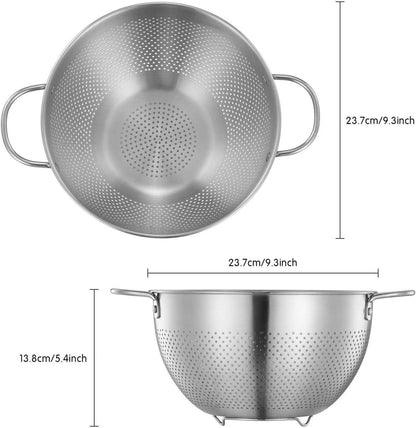 Edelstahl Seiher mit Abstellfüßen 24cm Küchensieb für Nudeln Gemüse