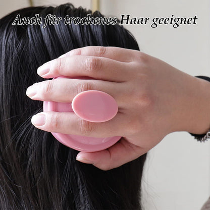 Kopfmassagebürste Silikon für Peeling und Haarwachstum - Türkis & Rosa