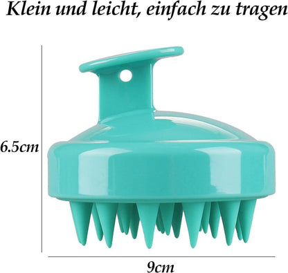 Kopfhaut Massagebürste Silikon Scalp Massager Peeling Haarwachstum(Nasses Trockenes Haar Türkis