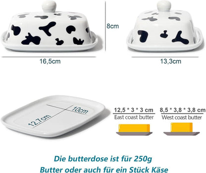 Hochwertige Keramik Butterdose für 250g Butter