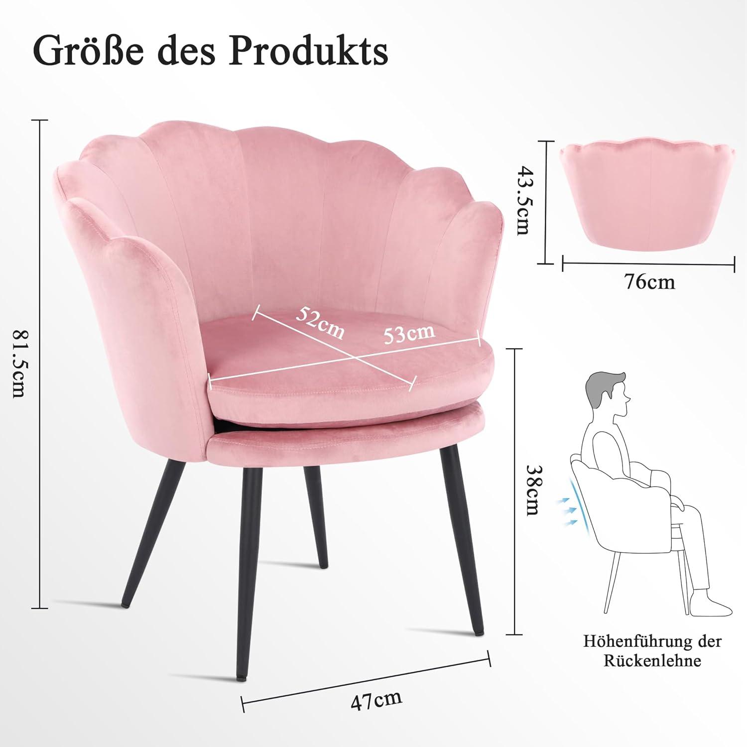 Samtstuhl mit Metallbeinen für