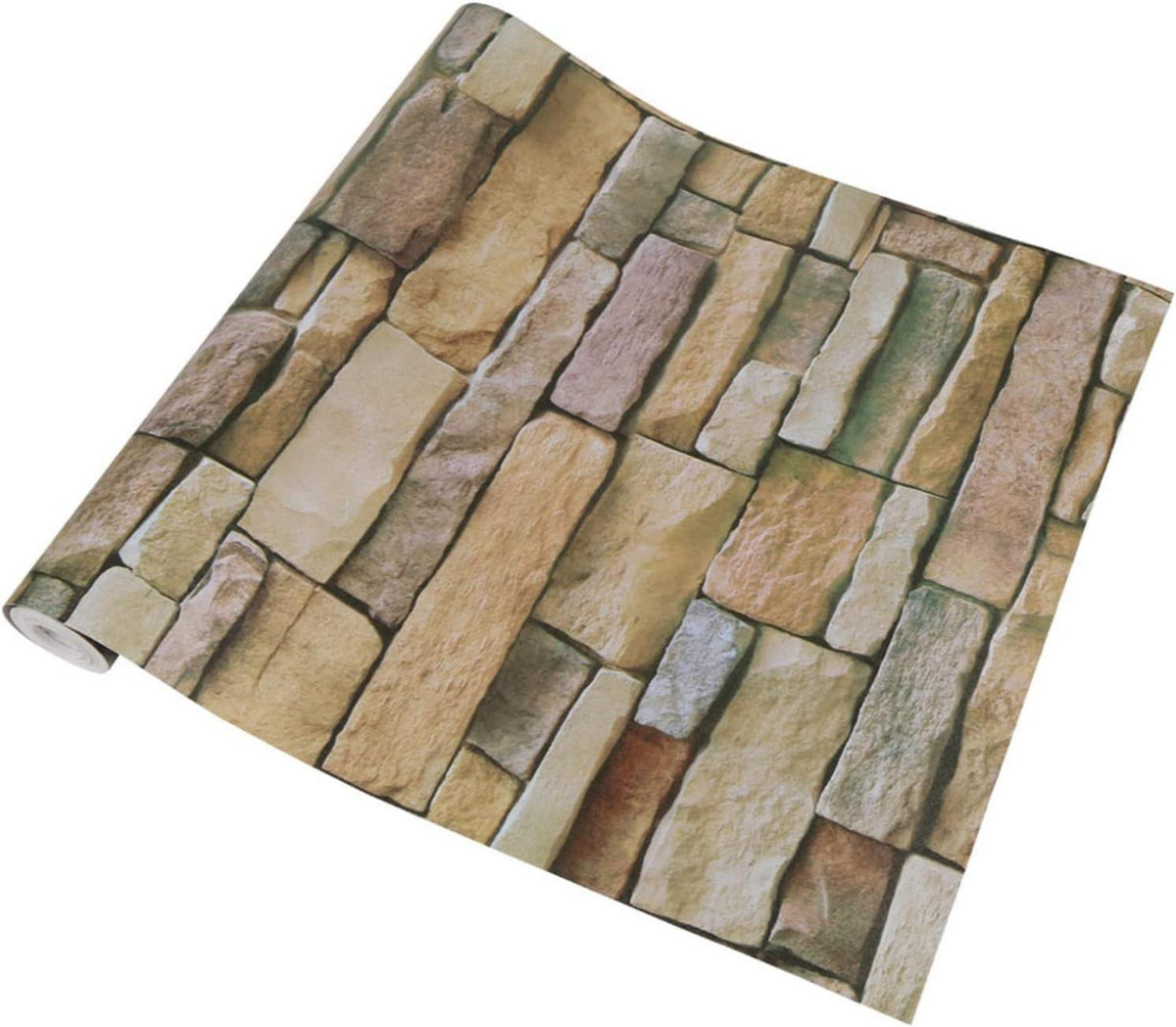 Braune Stein Ziegel Tapete Selbstklebend 44,5x500cm Vintage Vinylfolie