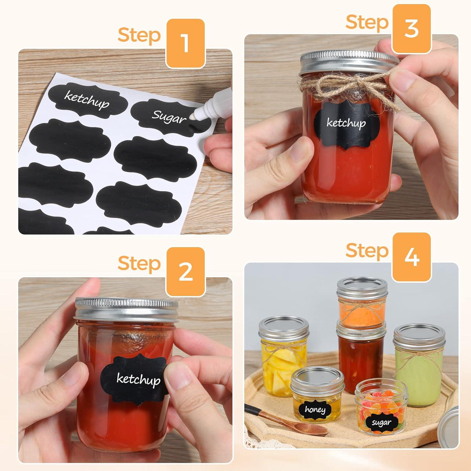 250ml Einmachgläser mit Deckel 8er Set Vorratsgläser Mason Jar, Marmeladengläser, Honiggläser