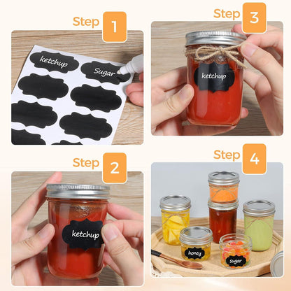 250ml Einmachgläser mit Deckel 8er Set Vorratsgläser Mason Jar, Marmeladengläser, Honiggläser