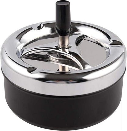 Aschenbecher mit Deckel Drehbar Tischaschenbecher Schwarz 360 Grad