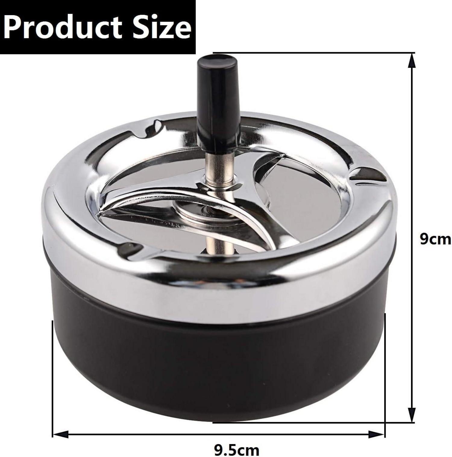 Aschenbecher mit Deckel Drehbar Tischaschenbecher Schwarz 360 Grad