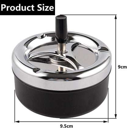 Aschenbecher mit Deckel Drehbar Tischaschenbecher Schwarz 360 Grad