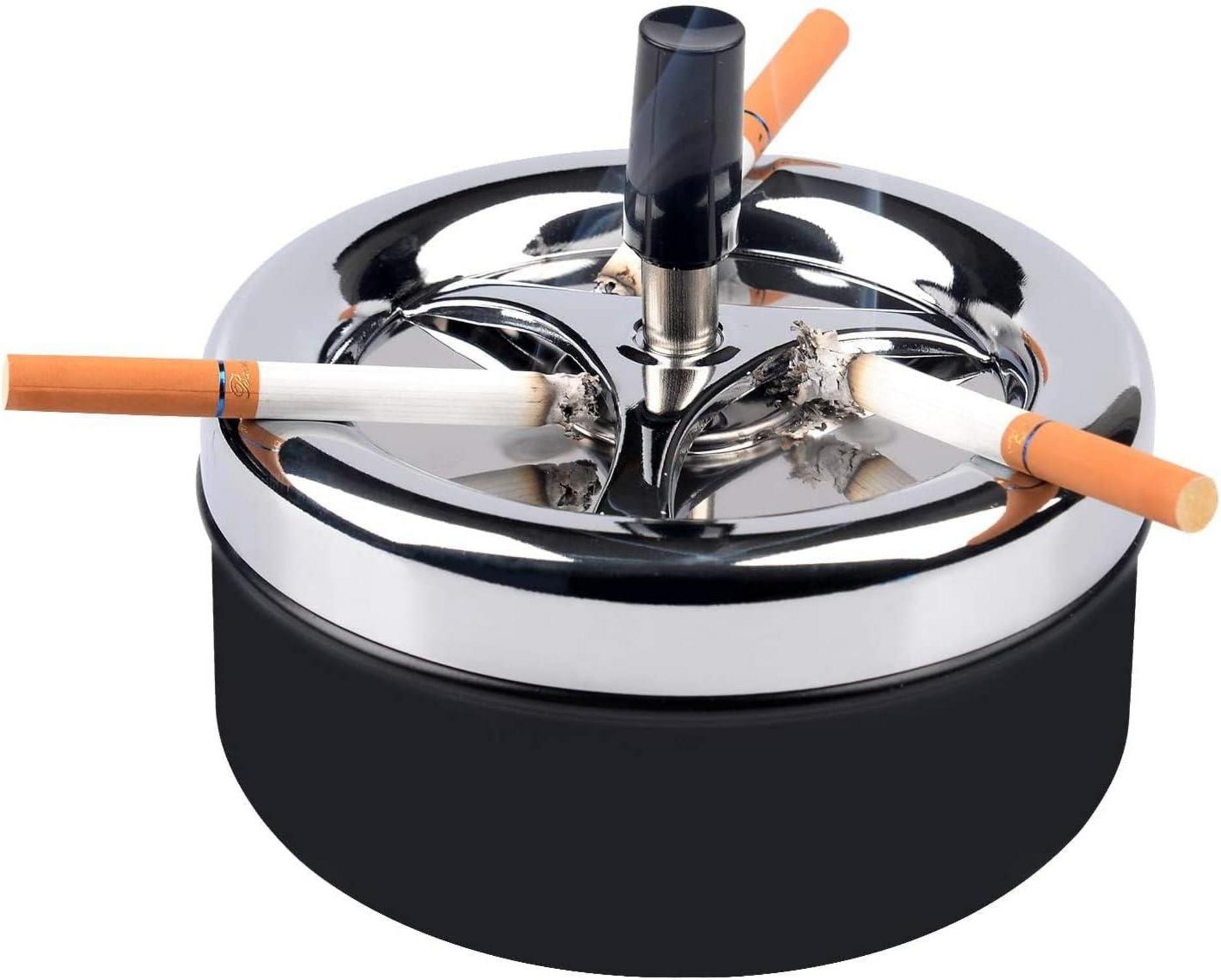 KOMUNJ Drehender Windaschenbecher mit Deckel 360 Grad Design