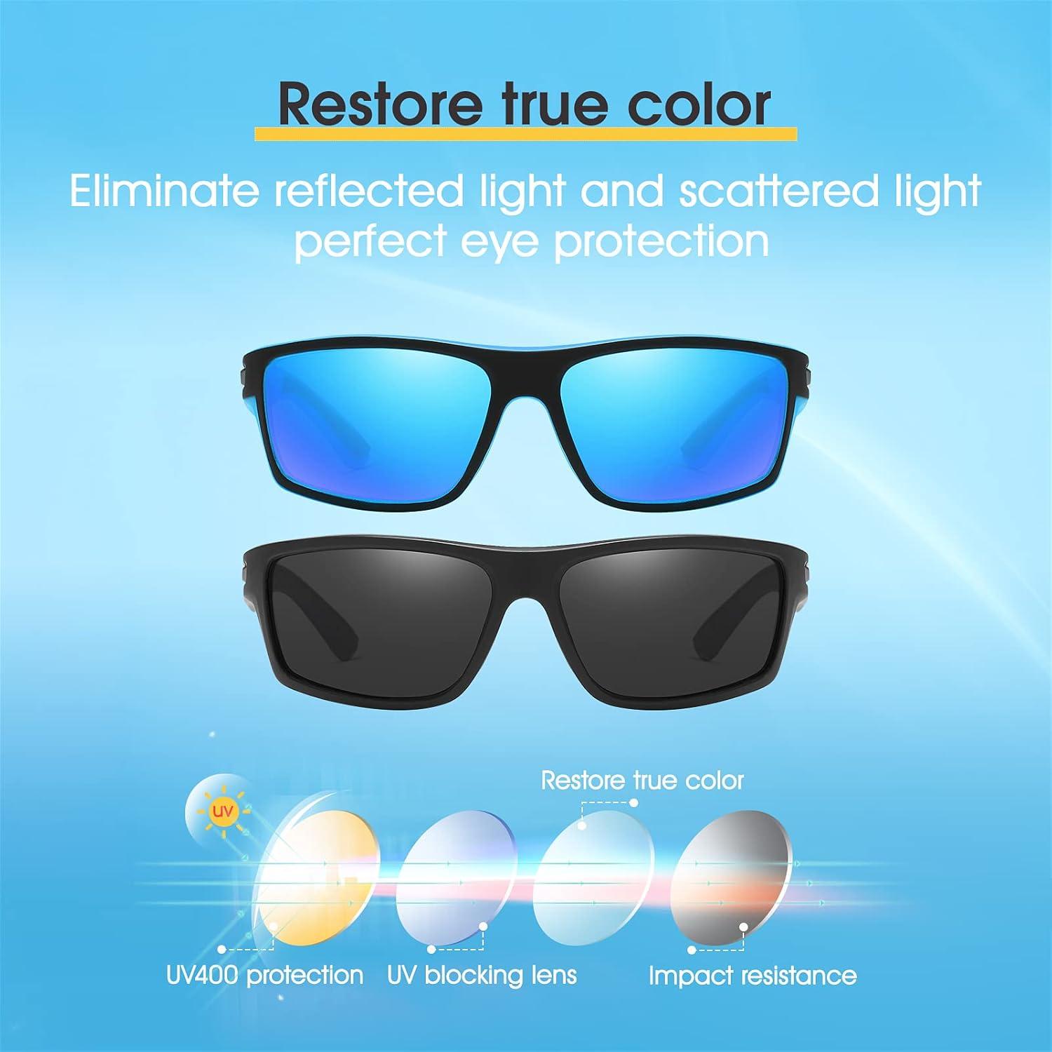 Polarisierte Sport Sonnenbrille Herren Damen UV400 Schutz 2 Stück