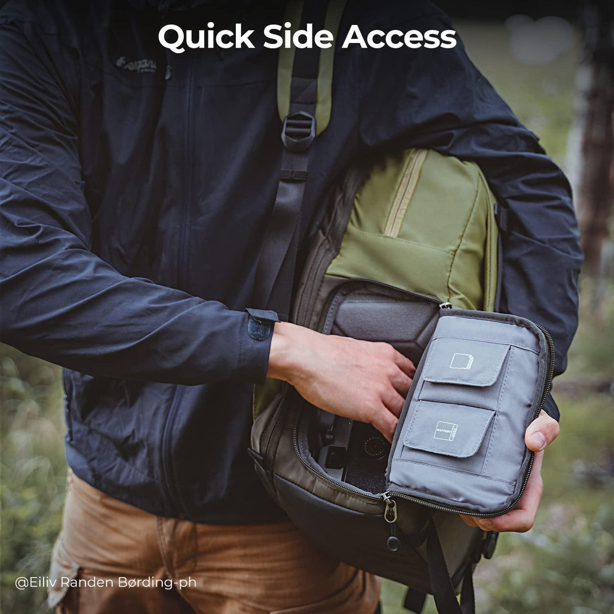 Kamerarucksack 20L mit Laptopfach & Regenschutz – Grün