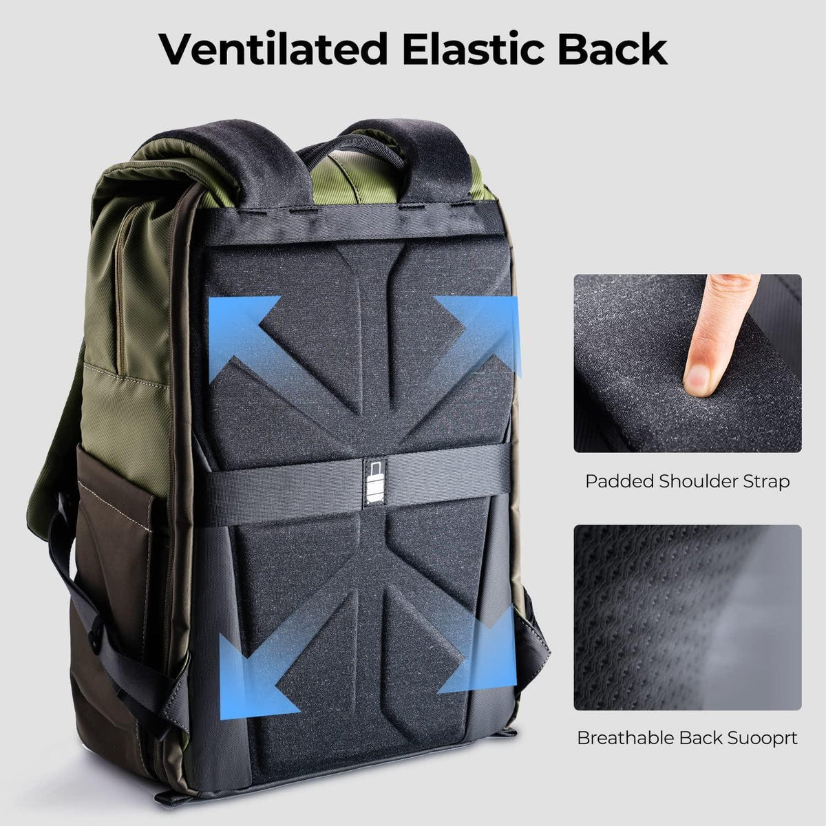 Kamerarucksack 20L mit Laptopfach & Regenschutz – Grün