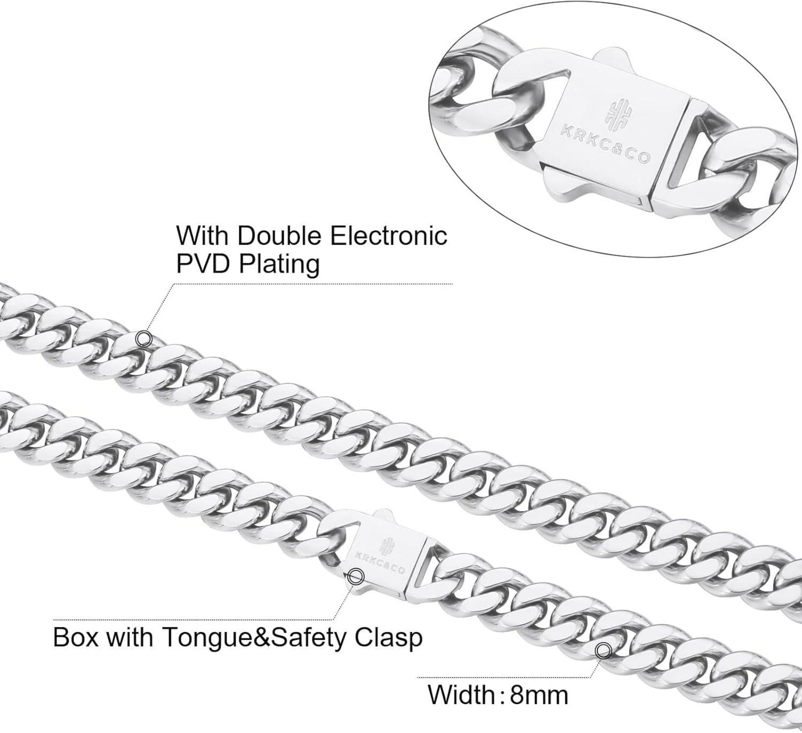Gold Panzerkette für Männer Hip Hop Cuban Link Chain 8/12/14mm