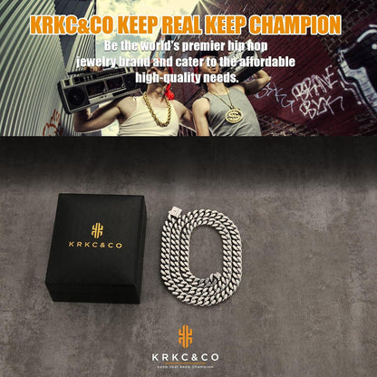 Panzerkette Herren 14mm Gold Cuban Link Chain 61cm Edelstahl
