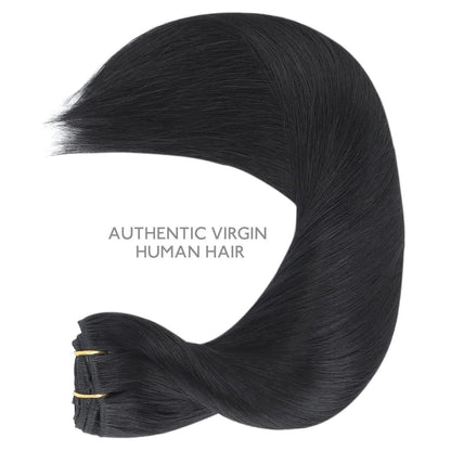 Clip-in Echthaarverlängerung Tief Schwarz 40cm - 75g