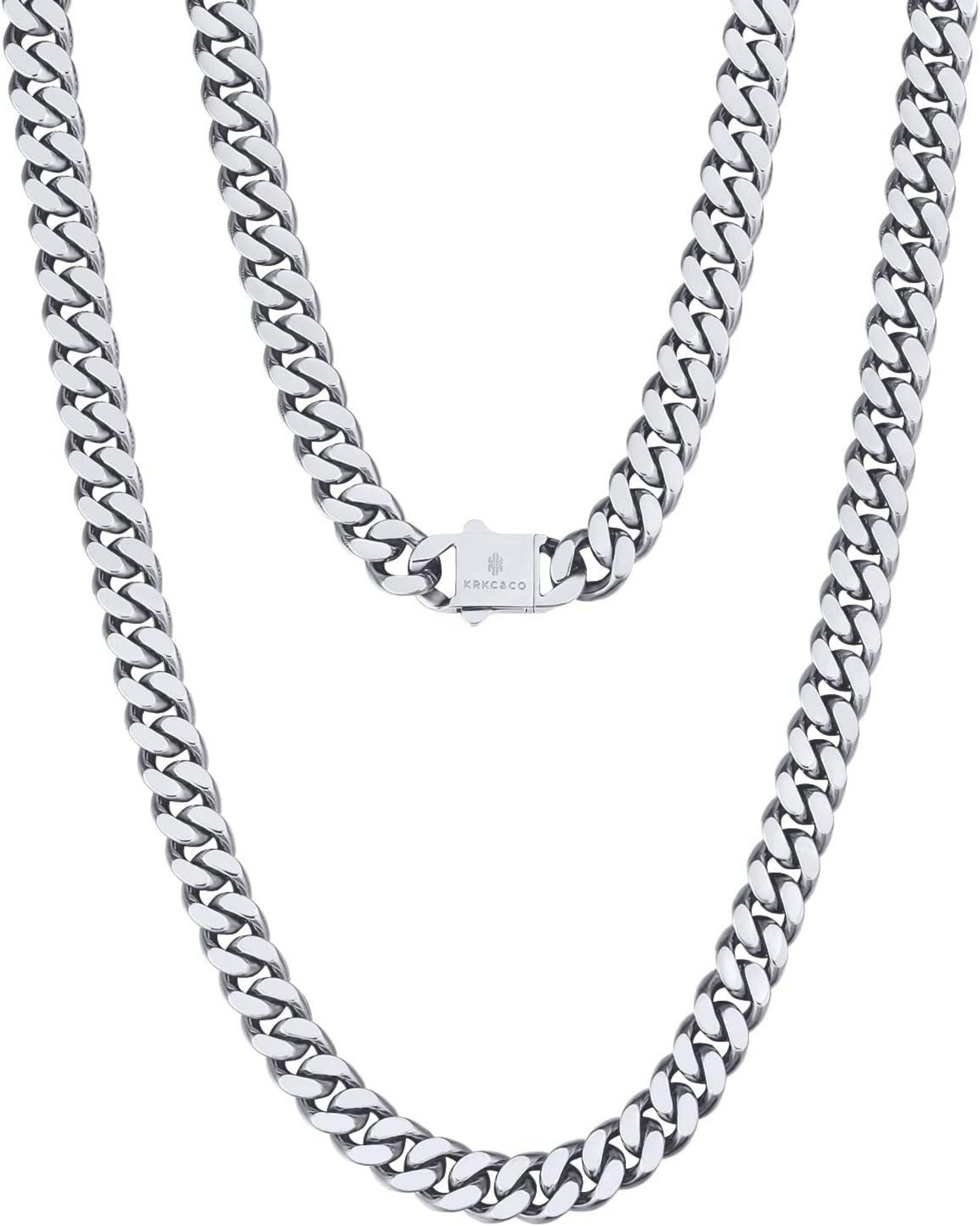 Panzerkette Herren 18K Gold Cuban Link Chain 8/12/14mm