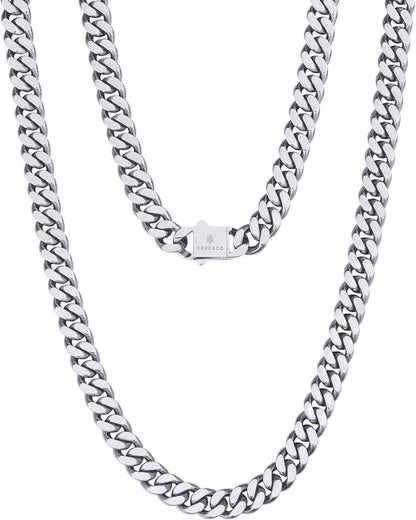 Panzerkette Herren 18K Gold Cuban Link Chain 8/12/14mm