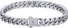Cuban Armband Herren 8mm Edelstahl Weißgold beschichtet