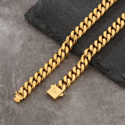 KRKC&CO Panzerkette Herren 18K Gold 61cm Cuban Link Chain