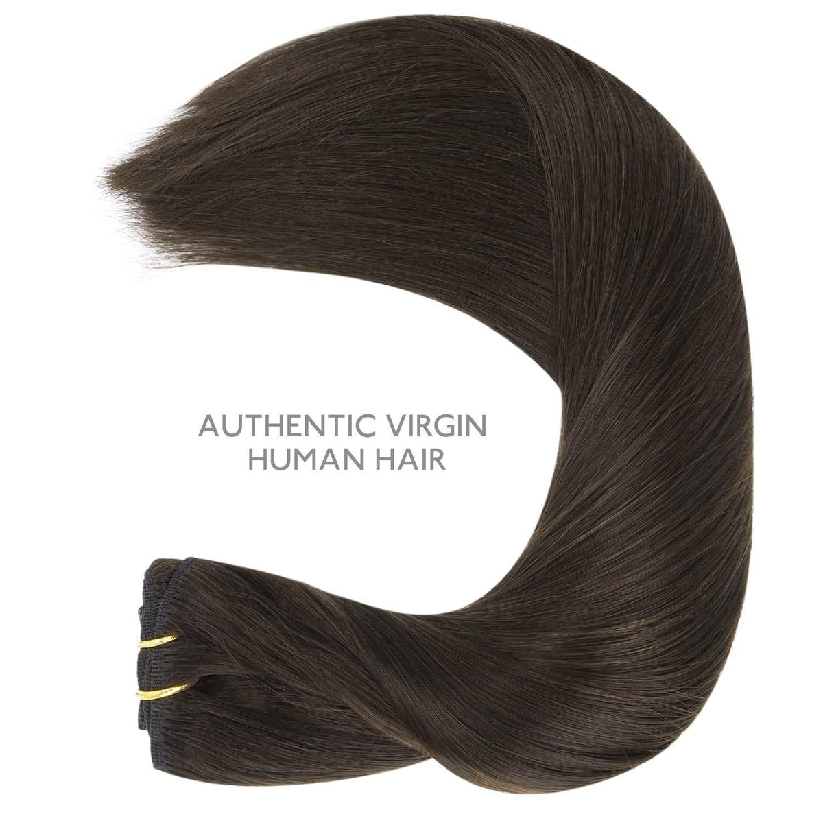 Echthaar Clip-in Extensions Dunkelbraun 45cm - 80g