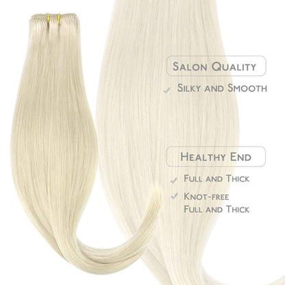 Echthaar Clip-in Extensions Platinblond 55cm - 85g