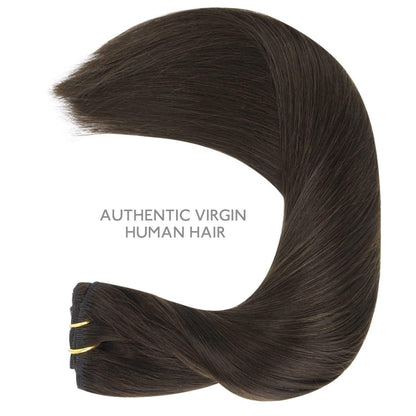 Echthaar Clip-in Extensions Dunkelbraun 40cm - 75g