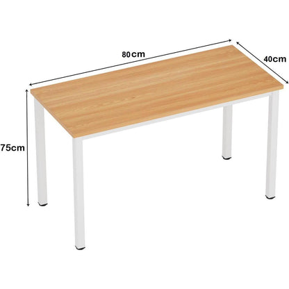 Kleiner Computertisch 80x40 cm Teak Weiß, Home