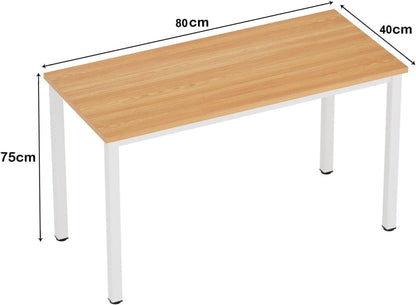 Kleiner Computertisch 80x40 cm Teak Weiß, Home