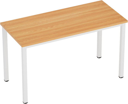 SogesHome Computertisch 80x40cm Teak Weiß - Schreibtisch Büro PC-Tisch