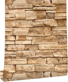Selbstklebende Tapete Backstein Vintage Stein 45X600cm Gelb