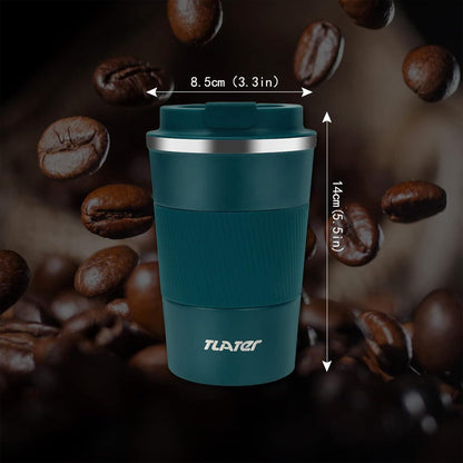 Kaffeebecher to go 380ml Thermobecher Isolierbecher mit Deckel Blue