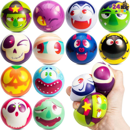 Halloween Stressbälle 24 Stück Squishy Spielzeug für Party Favors