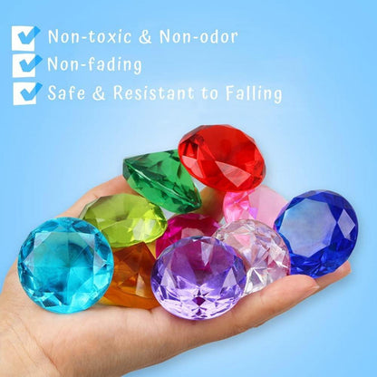 10 Stück 4cm Kinder Diamant Acryl Edelstein Spielzeug Piraten-Schatzsuche Ostereier-Füller