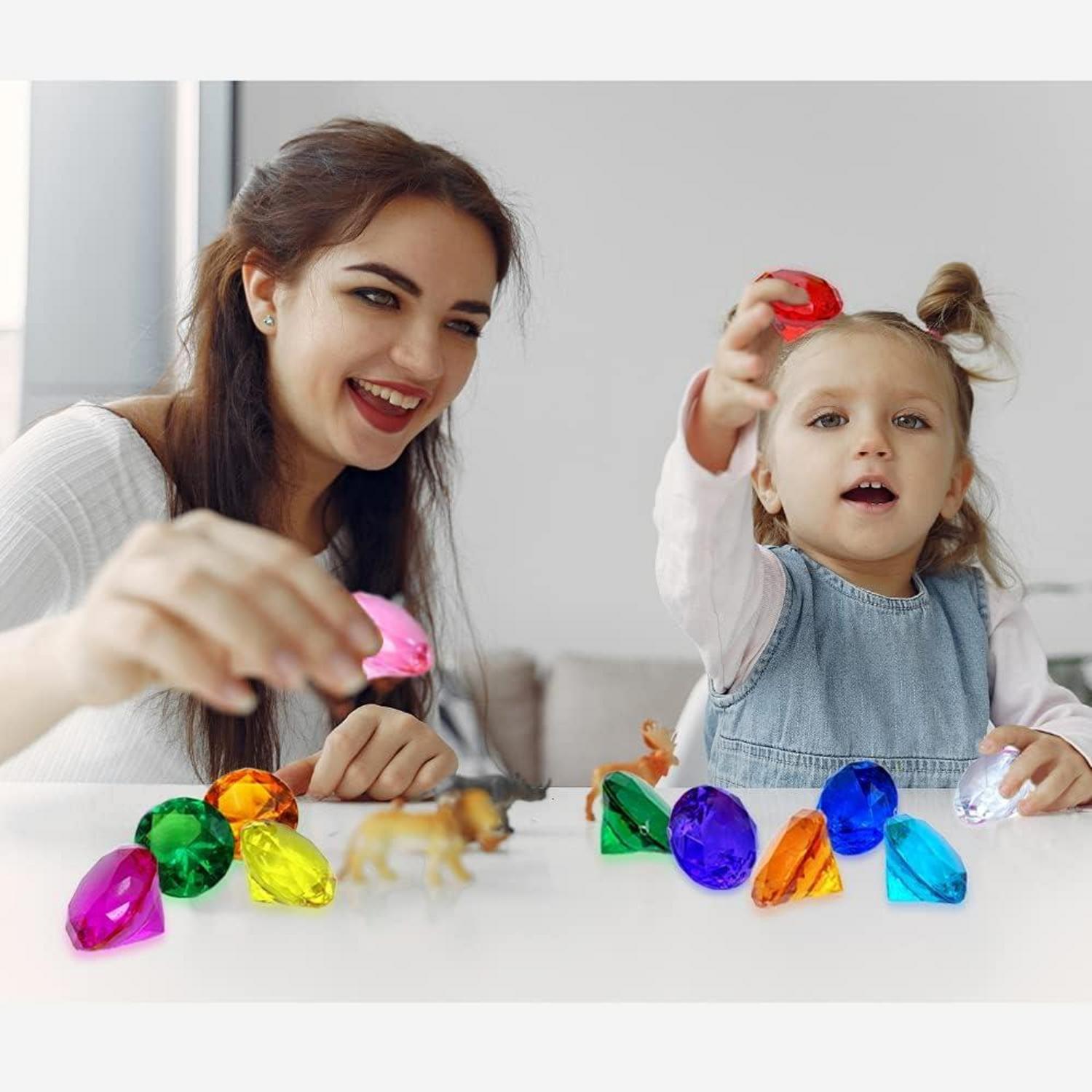 Kinder Diamant Acryl Edelstein Spielzeug 10er Set 4cm Piraten Schatzsuche Ostern