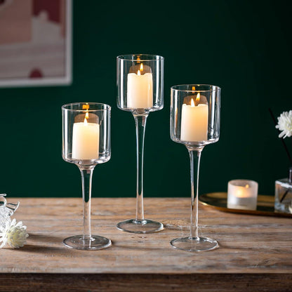 Teelichthalter Glas Kerzenständer Hohe Kerzenhalter Stumpenkerzen