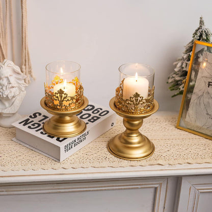 Kerzenständer Gold Metall Vintage für Tischdekoration