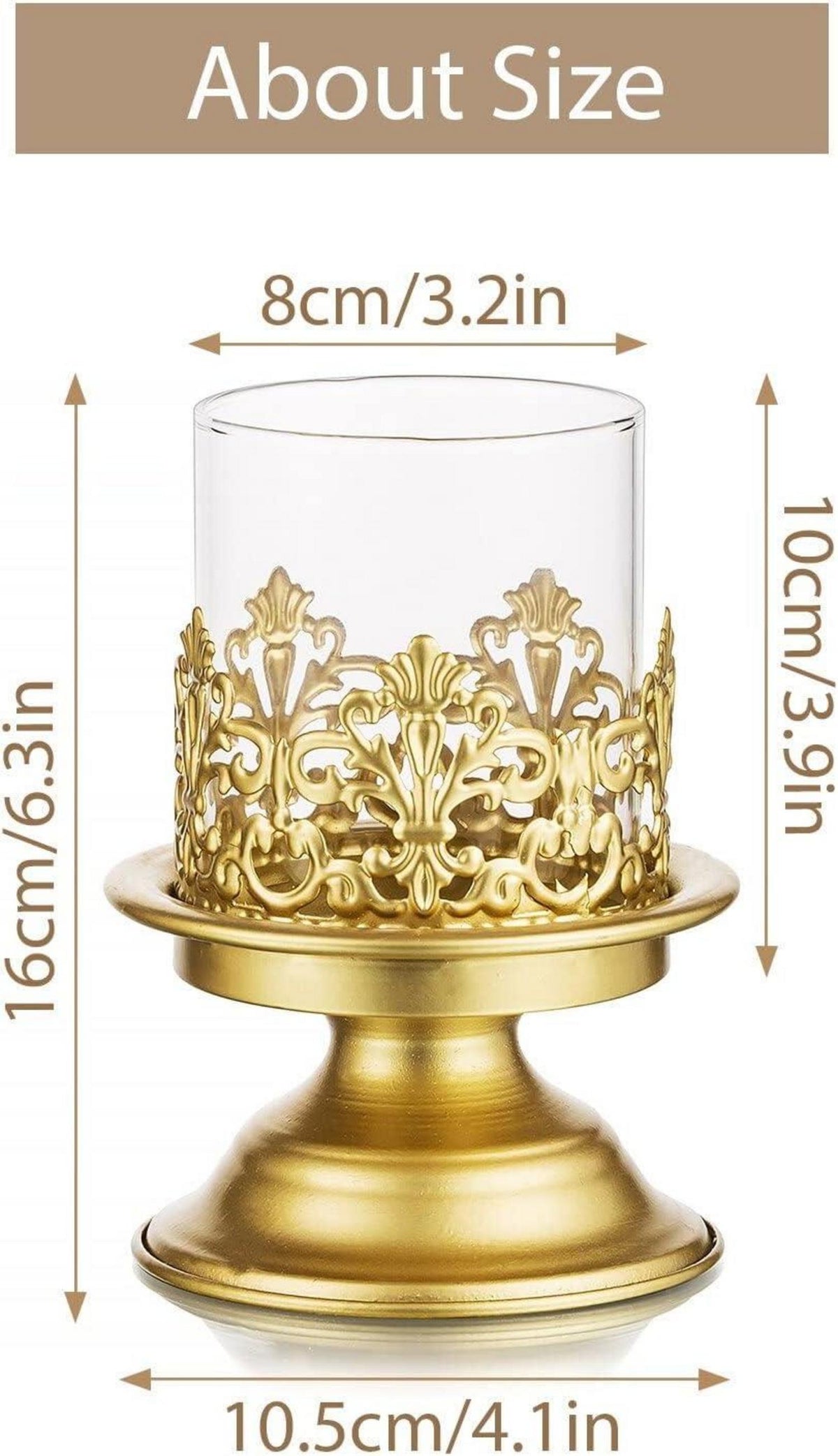 Gold Metall Kerzenständer für Stumpenkerzen Tischdeko Wohnzimmer Esstisch