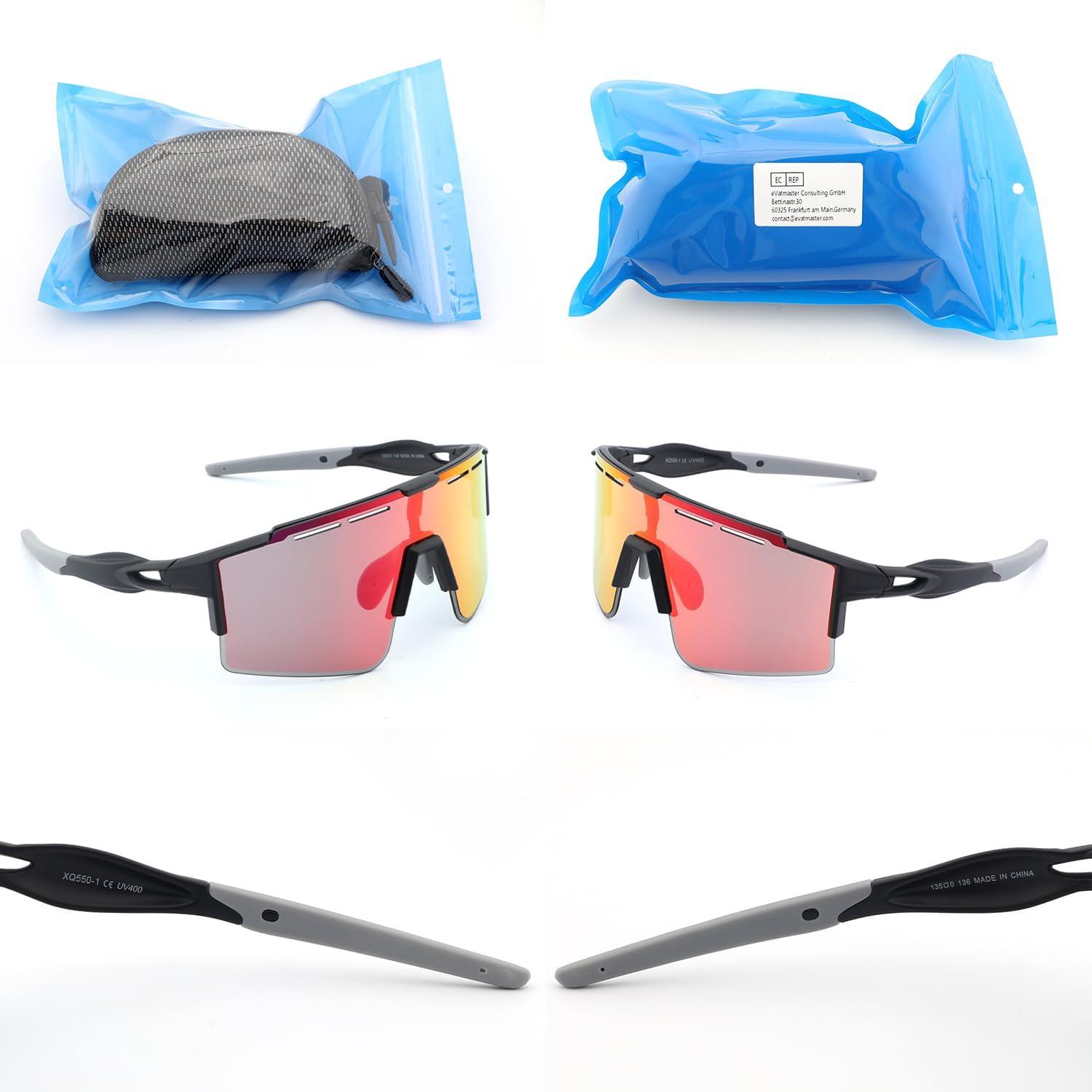 Fahrradbrille Polarisierte Sonnenbrille UV400 OutdoorSportarten 3 Gläser