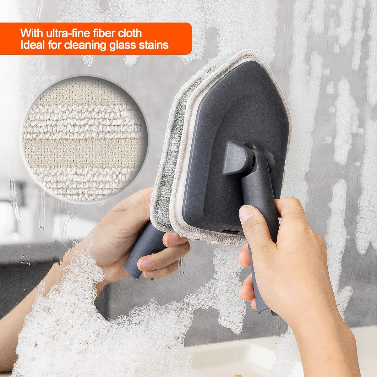CLEANHOME Schrubber mit Stiel 4-in-1 für Badreinigung