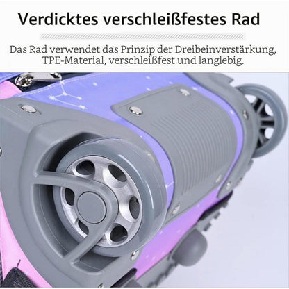 Trolley Rucksack mit Rollen – Wasserdichter Schulranzen für Kinder