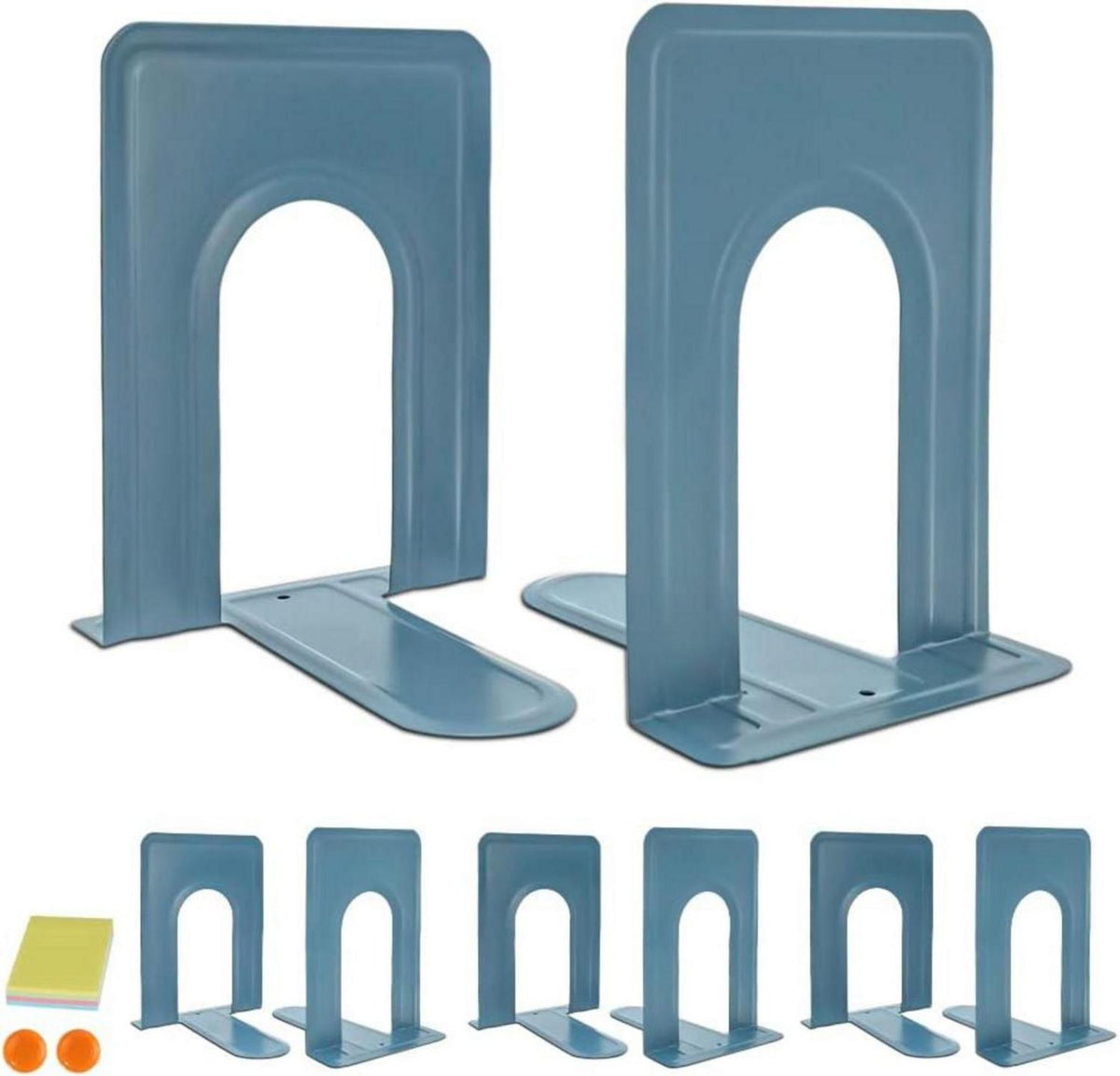 Metall Buchstützen Blau 4 Paare 17x12x15 cm - Qualsen