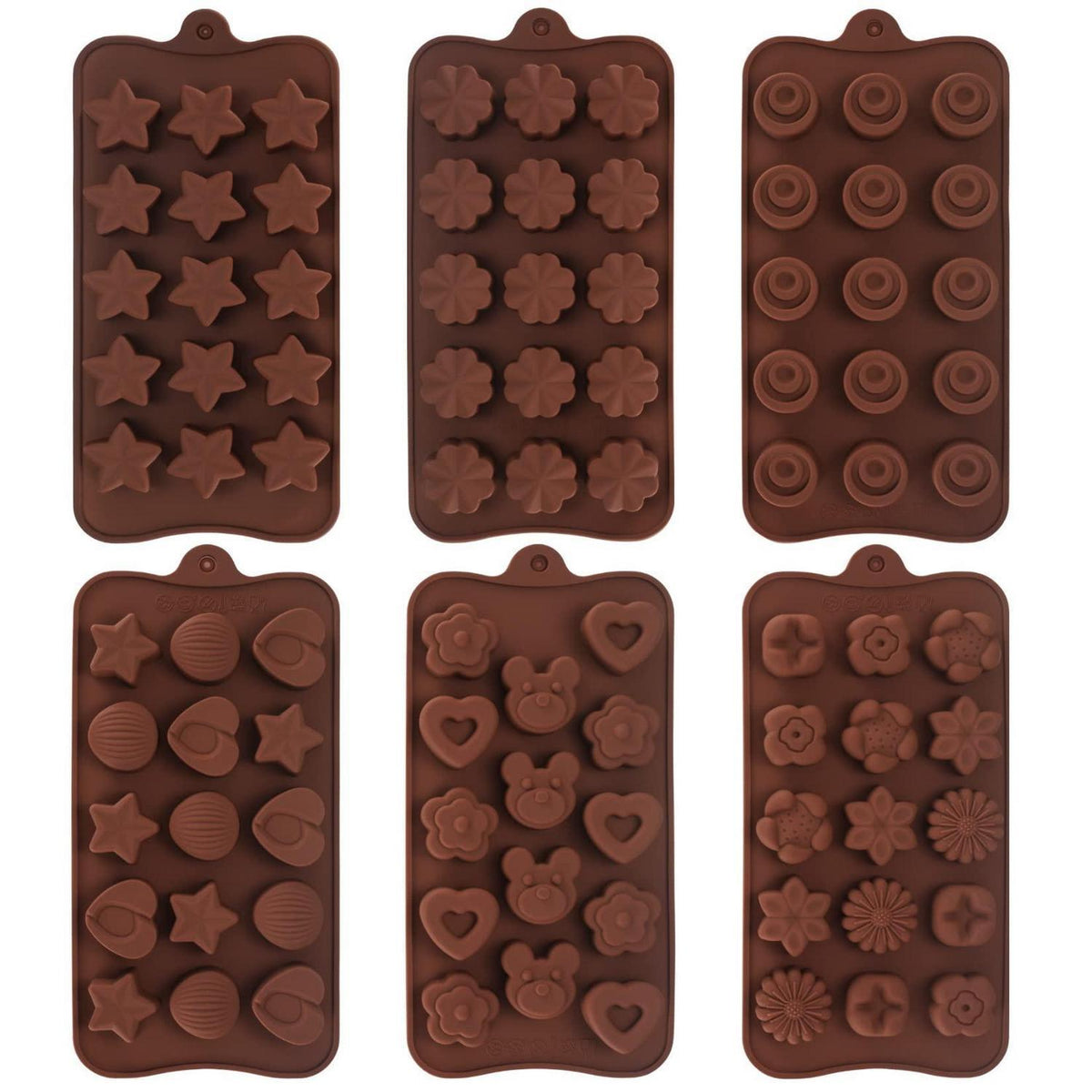 Silikon Pralinenformen Set – 6er Pack für Schokolade & Co.