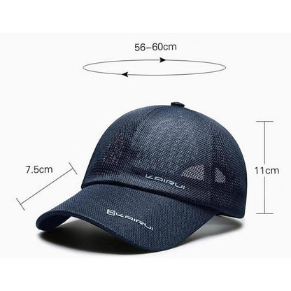 Sommer Baseball Cap Herren Damen Mesh Atmungsaktiv Dunkelblau