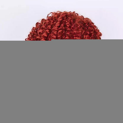 Rote Afro Locken Perücke mit Pony – Kurz & Natürlich