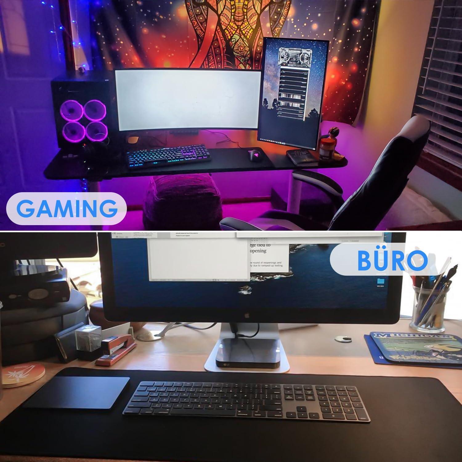 XXL Gaming Mauspad 800x400mm Schwarz Wasserabweisend Rutschfest