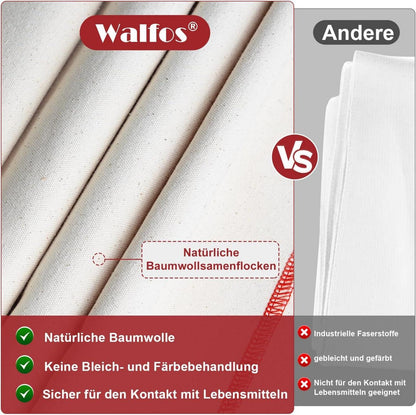 Professionelles Leinentuch zum Backen Brot 2 Stück 75x45cm