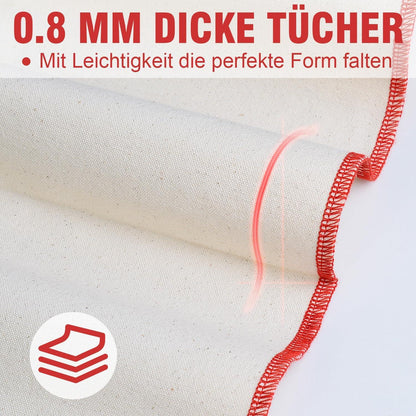 Professionelles Gärtuch für Teig Gärung und Backen 75x45cm - 2 Stück