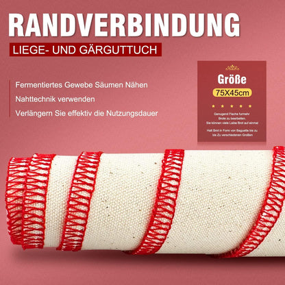 Professionelles Backtuch für Brotbacken und Teiggärung 75x45cm 2er Set