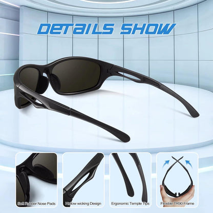 Polarisierte Sport-Sonnenbrille mit TR90-Rahmen UV400 Cat 3 CE