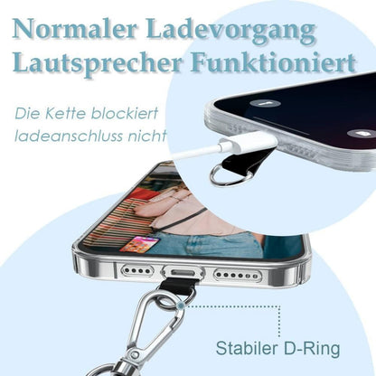 Handykette Umhängen Schwarz Hellgrau Kompatibel Smartphones Hülle